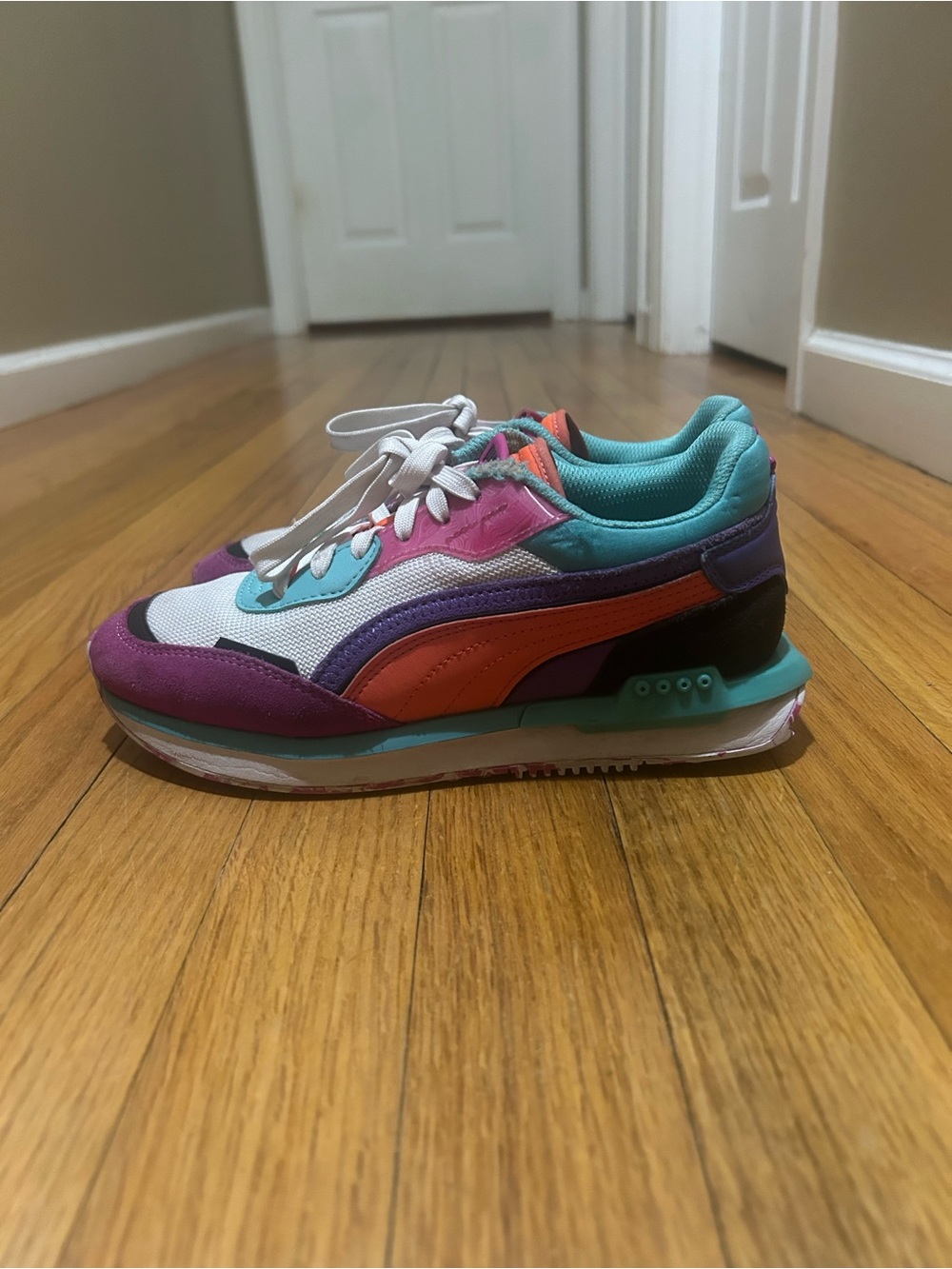 Puma Women's Retro Multicolor Teal Pink Purple Orange Sneakers